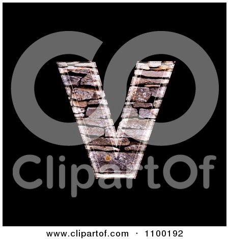 Clipart 3d Lowercase Letter v Made Of Stone Wall Texture - Royalty Free CGI Illustration by chrisroll