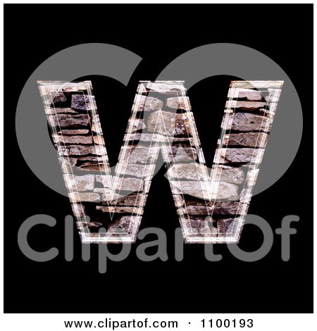 Clipart 3d Lowercase Letter w Made Of Stone Wall Texture - Royalty Free CGI Illustration by chrisroll