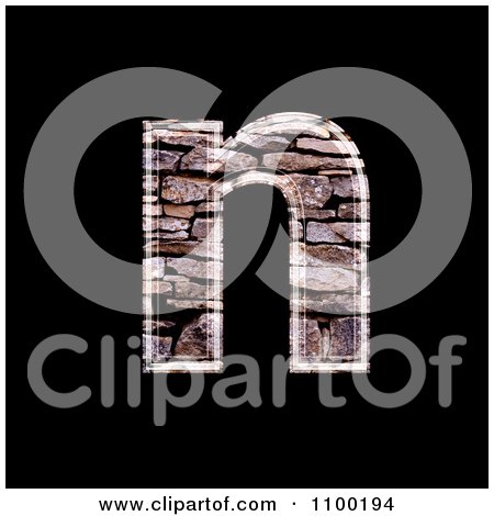 Clipart 3d Lowercase Letter n Made Of Stone Wall Texture - Royalty Free CGI Illustration by chrisroll