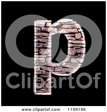 Clipart 3d Lowercase Letter p Made Of Stone Wall Texture - Royalty Free CGI Illustration by chrisroll