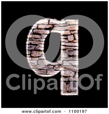 Clipart 3d Lowercase Letter q Made Of Stone Wall Texture - Royalty Free CGI Illustration by chrisroll