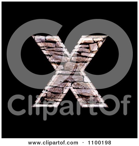 Clipart 3d Capital Letter x Made Of Stone Wall Texture - Royalty Free CGI Illustration by chrisroll
