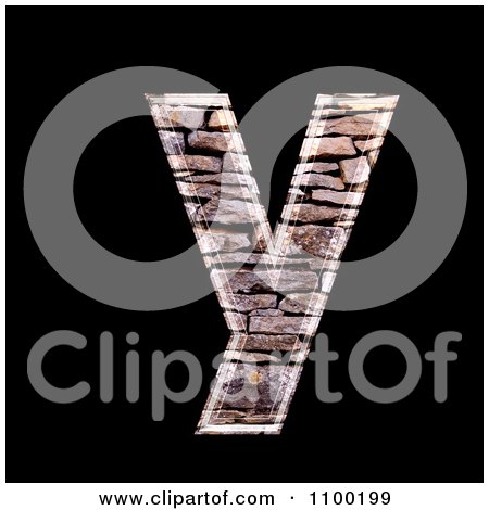 Clipart 3d Capital Letter y Made Of Stone Wall Texture - Royalty Free CGI Illustration by chrisroll