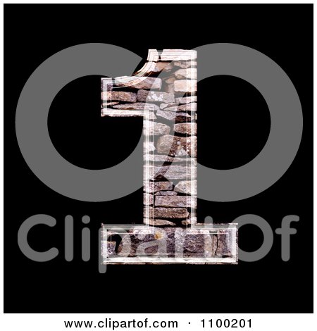 Clipart 3d Number 1 Made Of Stone Wall Texture - Royalty Free CGI Illustration by chrisroll