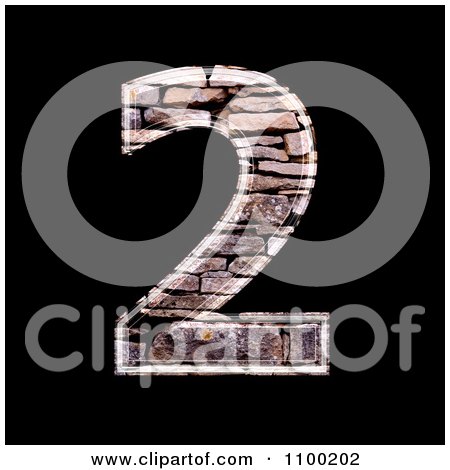 Clipart 3d Number 2 Made Of Stone Wall Texture - Royalty Free CGI Illustration by chrisroll