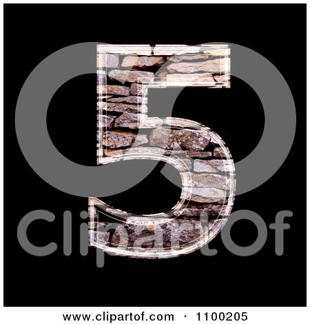 Clipart 3d Number 5 Made Of Stone Wall Texture - Royalty Free CGI Illustration by chrisroll