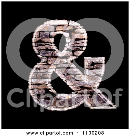 Clipart 3d Ampersand Symbol Made Of Stone Wall Texture - Royalty Free CGI Illustration by chrisroll
