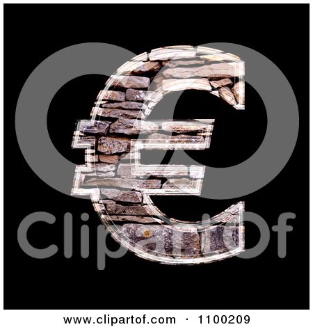 Clipart 3d Euro Symbol Made Of Stone Wall Texture - Royalty Free CGI Illustration by chrisroll