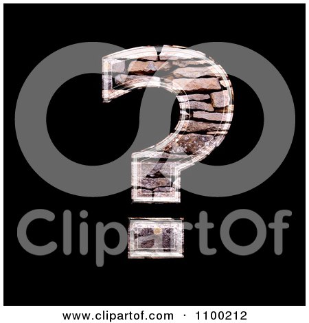 Clipart 3d Question Mark Made Of Stone Wall Texture - Royalty Free CGI Illustration by chrisroll