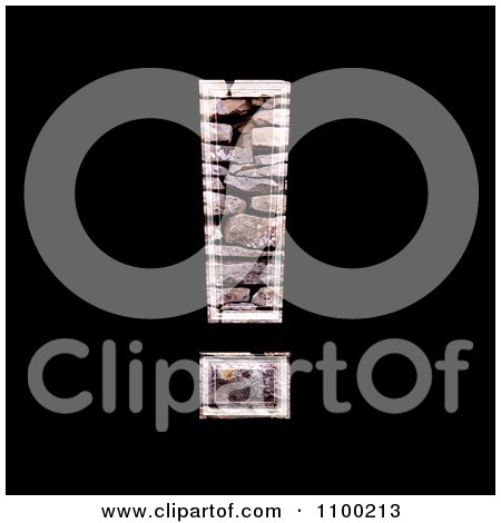 Clipart 3d Exclamation Point Made Of Stone Wall Texture - Royalty Free CGI Illustration by chrisroll