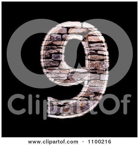 Clipart 3d Number 9 Made Of Stone Wall Texture - Royalty Free CGI Illustration by chrisroll