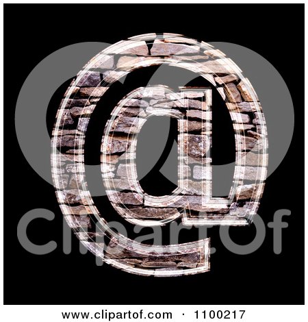 Clipart 3d Arobase At Symbol Made Of Stone Wall Texture - Royalty Free CGI Illustration by chrisroll