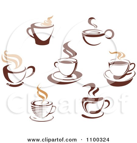 Clipart Steamy Brown Coffee Icons 5 - Royalty Free Vector Illustration by Vector Tradition SM