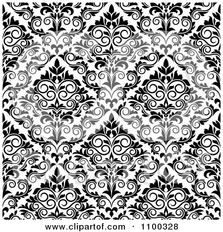 Clipart Black And White Triangular Damask Pattern Seamless Background 23 - Royalty Free Vector Illustration by Vector Tradition SM
