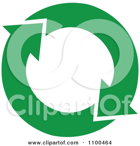 Clipart Green Recycle Arrows Flowing In A Circle - Royalty Free Vector Illustration by Andy Nortnik