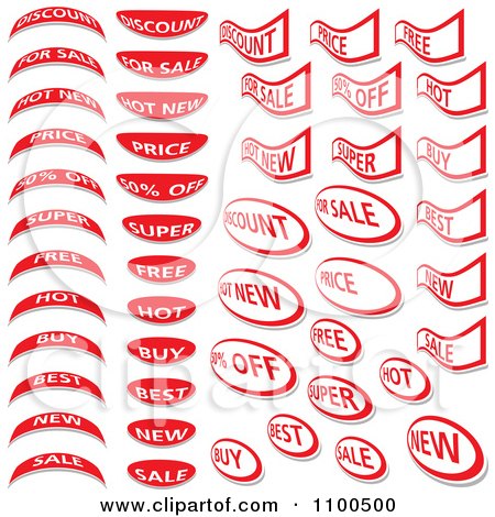 Clipart Red And White Retail Icons - Royalty Free Vector Illustration by dero