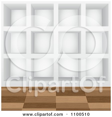 Clipart 3d Cubic Wall Shelves Or Cubbies - Royalty Free Vector Illustration by Andrei Marincas