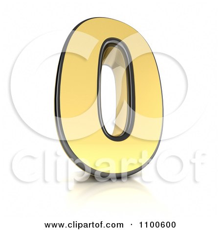 Clipart 3d Golden Digit Number 0 - Royalty Free CGI Illustration by stockillustrations