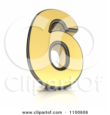 Clipart 3d Golden Digit Number 6 - Royalty Free CGI Illustration by stockillustrations