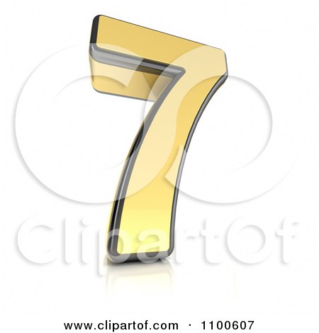 Clipart 3d Golden Digit Number 7 - Royalty Free CGI Illustration by stockillustrations