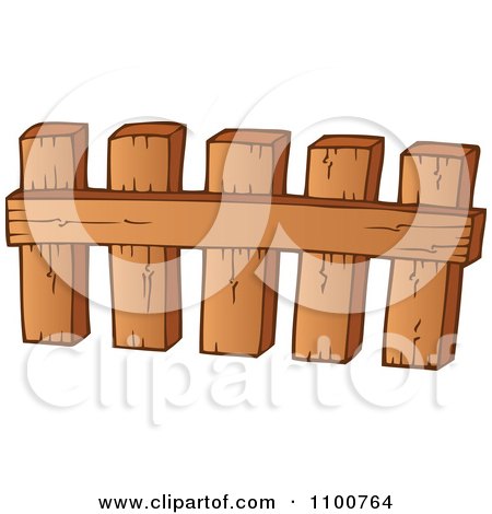 Clipart Wooden Picket Fence 3 - Royalty Free Vector Illustration by visekart