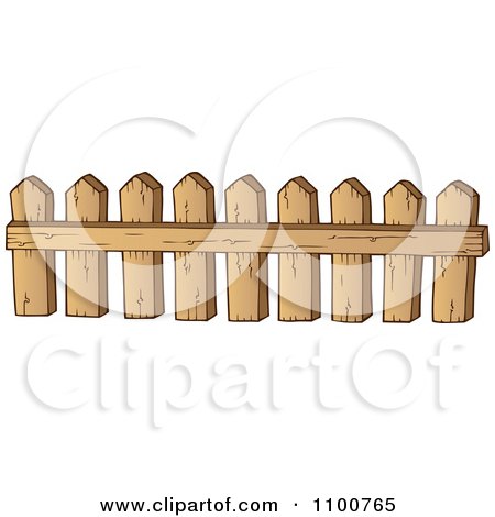Clipart Wooden Picket Fence 4 - Royalty Free Vector Illustration by visekart