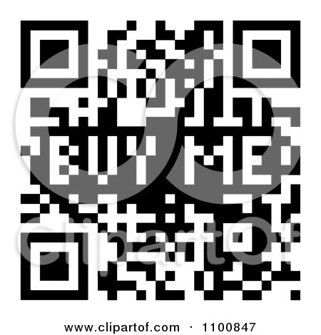 Clipart Black And White Buy Me QR Code - Royalty Free Vector Illustration by michaeltravers