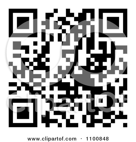 Clipart Black And White QR Code - Royalty Free Vector Illustration by michaeltravers