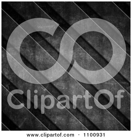 Clipart 3d Concrete Stripes And Diagonal Perforated Metal - Royalty Free CGI Illustration by KJ Pargeter