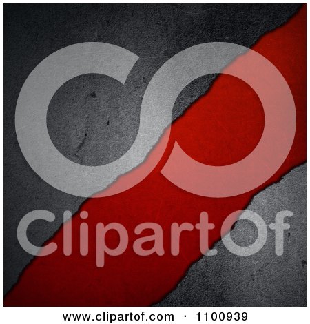 Clipart 3d Grungy Red Leather Diagonally Through Concrete - Royalty Free CGI Illustration by KJ Pargeter