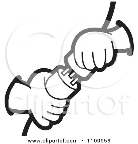 Clipart Electrican Plugging In Power Plugs - Royalty Free Vector Illustration by Lal Perera