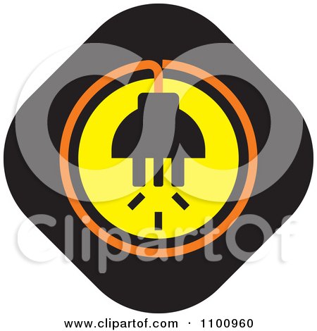 Clipart Power Plug And Socket In A Black Diamond - Royalty Free Vector Illustration by Lal Perera