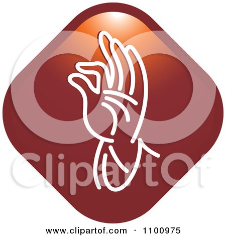 Clipart White Blessing Hand On A Red Diamond - Royalty Free Vector Illustration by Lal Perera