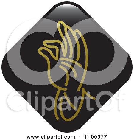 Clipart Gold Blessing Hand On A Black Diamond - Royalty Free Vector Illustration by Lal Perera