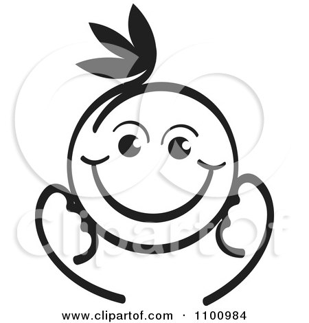 Clipart Happy Black And White Baby - Royalty Free Vector Illustration by Lal Perera