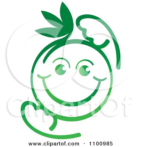 Clipart Happy Green Baby - Royalty Free Vector Illustration by Lal Perera