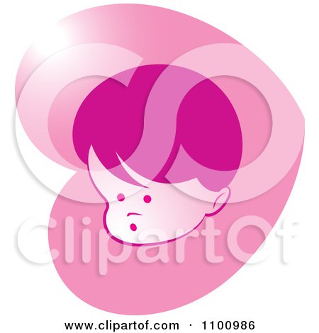 Clipart Surprised Baby In Pink Heart - Royalty Free Vector Illustration by Lal Perera