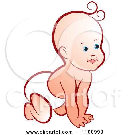 Clipart Happy Crawling Baby - Royalty Free Vector Illustration by Lal Perera