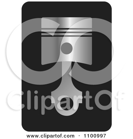 Clipart Silver Piston In A Black Rectangle - Royalty Free Vector Illustration by Lal Perera
