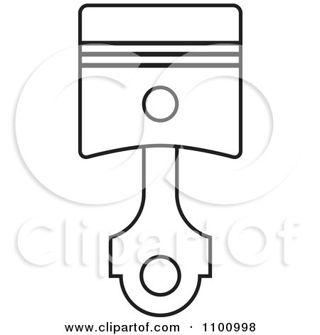 Clipart Black And White Piston - Royalty Free Vector Illustration by Lal Perera