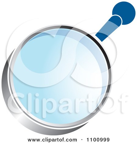 Clipart Blue Handled Magnifying Glass - Royalty Free Vector Illustration by Lal Perera