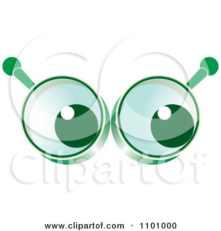 Clipart Green Magnifying Glass Eyes - Royalty Free Vector Illustration by Lal Perera