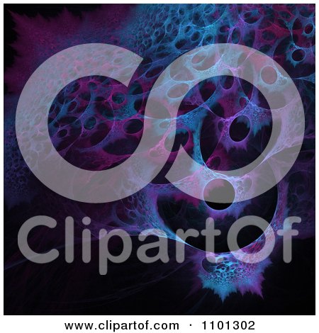 Clipart Abstract Blue And Purple Background Of Forms In A Network Of Circular Shapes - Royalty Free Illustration by Arena Creative