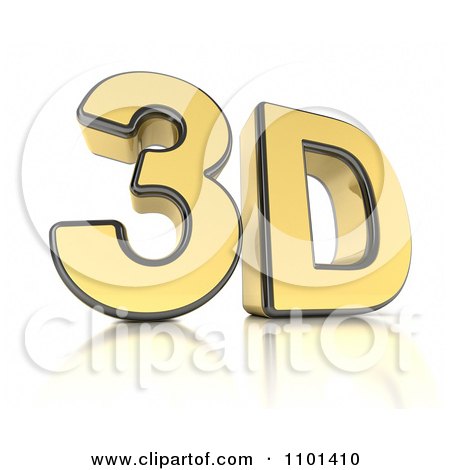 Clipart Gold 3D Icon With Black Edges - Royalty Free CGI Illustration by stockillustrations