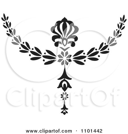 Clipart Black And White Wreath Design Element 7 - Royalty Free Vector Illustration by BestVector
