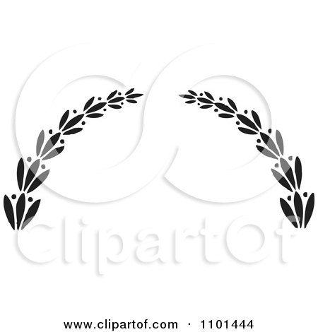 Clipart Black And White Wreath Design Element 9 - Royalty Free Vector Illustration by BestVector