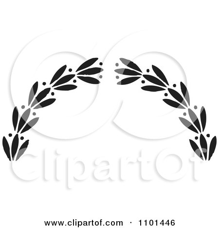 Clipart Black And White Wreath Design Element 6 - Royalty Free Vector Illustration by BestVector