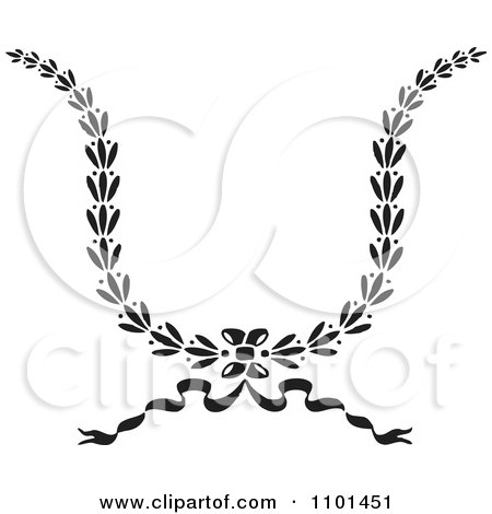 Clipart Black And White Wreath Design Element 2 - Royalty Free Vector Illustration by BestVector