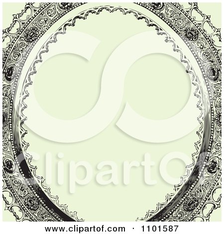 Clipart Ornate Victorian Oval Frame - Royalty Free Vector Illustration by BestVector