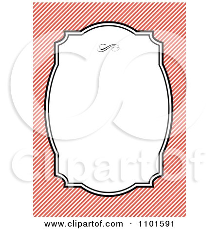Clipart Black And White Frame Over Diagonal Red Lines - Royalty Free Vector Illustration by BestVector
